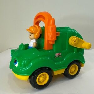 Fisher Price Little People Vintage 2002 Garbage/Recycling Truck & Figure Sounds